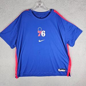 Philadelphia 76ers Nike NBA Authentics Dri-Fit Short Sleeve Shirt Men's XXL